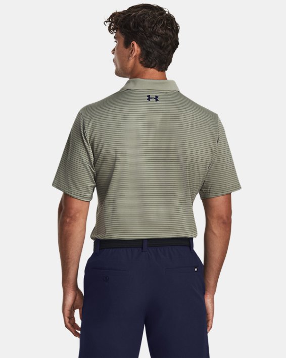 Men's UA Matchplay Stripe Polo in Green image number 1